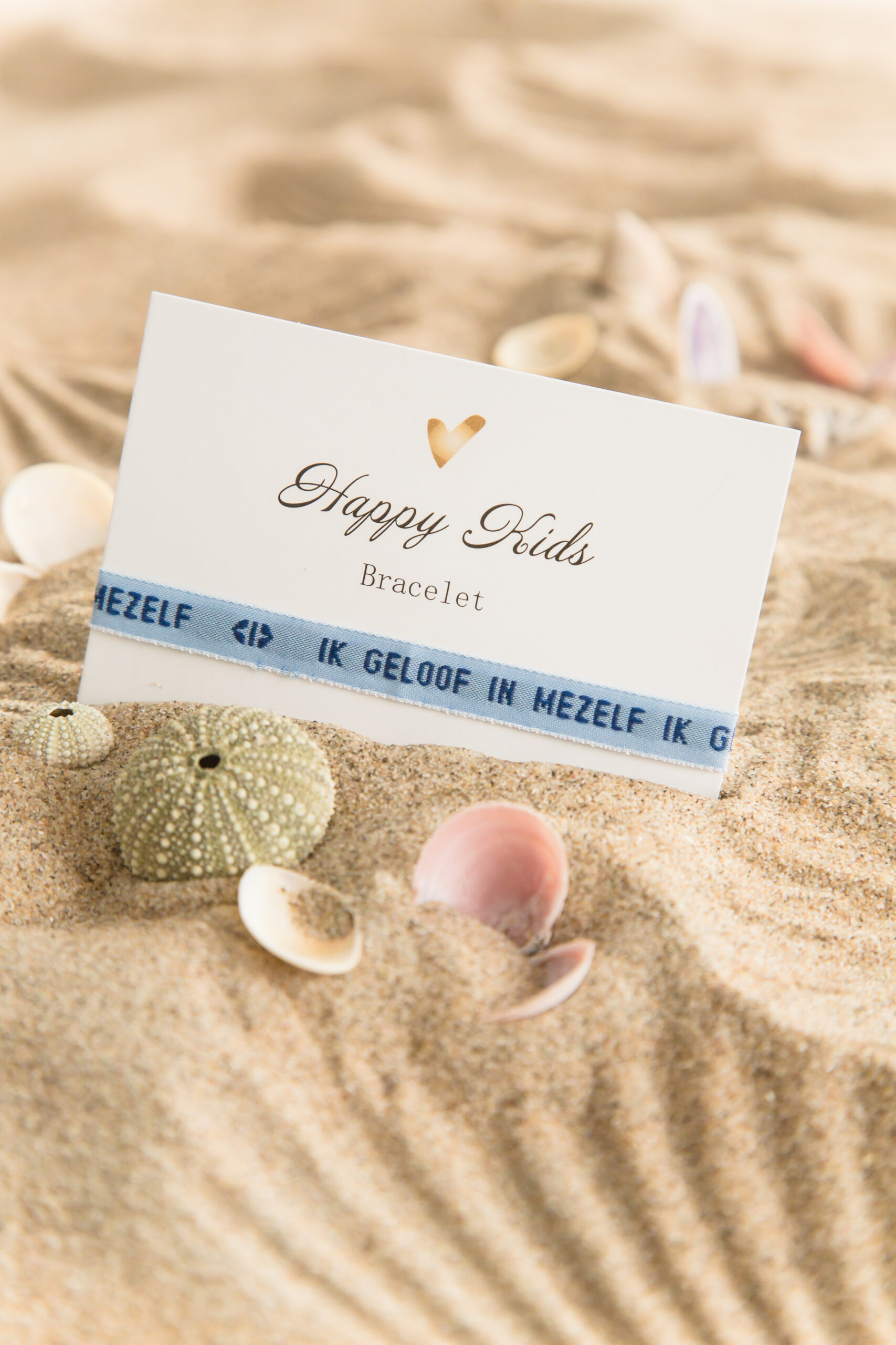 Armbandje Kids Ik geloof in mezelf blauw