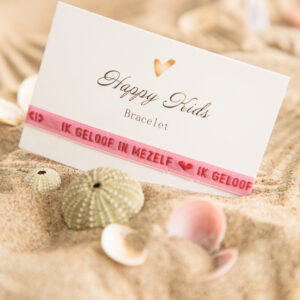 Armbandje Kids Ik geloof in mezelf roze