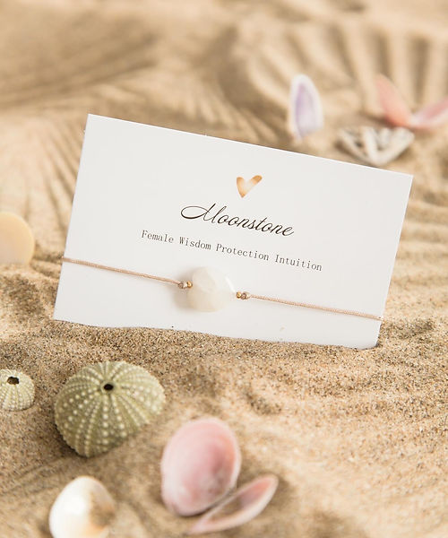 Maansteen Hartjes Armband