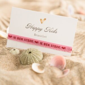 Armbandje Kids Ik ben sterk roze