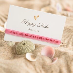 Armbandje Kids Ik wil het-Ik kan het-Ik doe het roze
