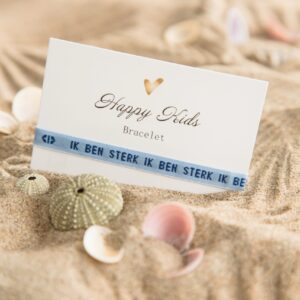 Armbandje Kids Ik ben sterk blauw