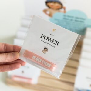 Kinder Armband Power 
Ik ben Sterk roze kopie