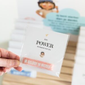 Kinder Armband Power Ik geloof in mezelf roze