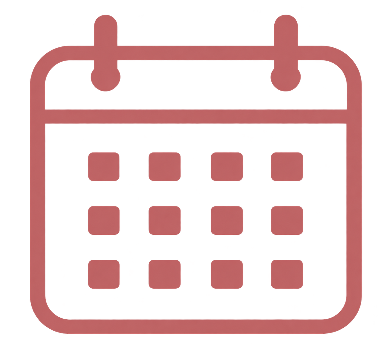 Calendar icon showing a month grid, indicating dates or scheduling